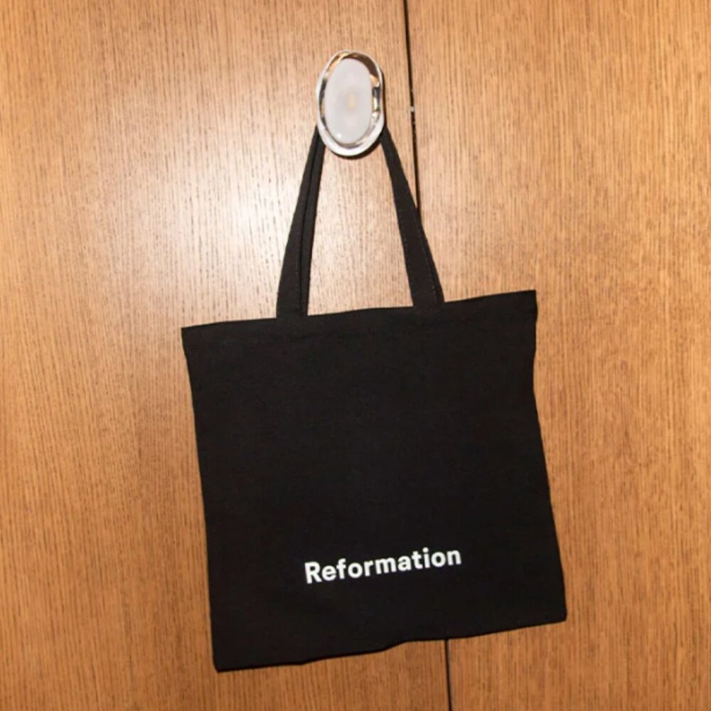 Reformation Black Canvas Tote Bag